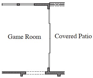 Sliding Door at Game Room to Covered Patio
