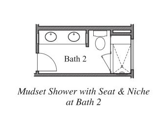 Mudset Shower with Seat and Niche at Bath 2