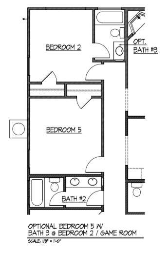 Bedroom 5 w/ Bath 3 @ Bedroom 2 / Game Room