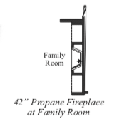 42" Fireplace at Family Room