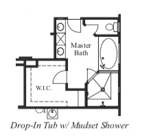 Drop-In Tub w/ Mudset Shower