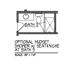 Mudset Shower w/ Seat & Niche at Bath 3