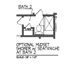 Mudset Shower w/ Seat & Niche at Bath 2