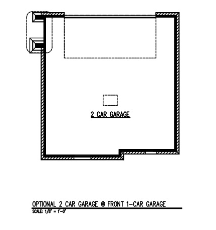 2 Car Garage at Front 1-Car Garage