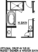 Optional Drop-in Tub w/ Mudset Shower @ Master Bath
