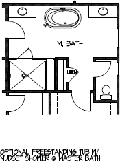 Optional Freestanding Tub w/ Mudset Shower @ Master Bath