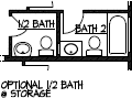 Optional Half Bath at Storage
