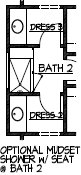 Optional Mudset Shower w/ Seat @ Bath 2