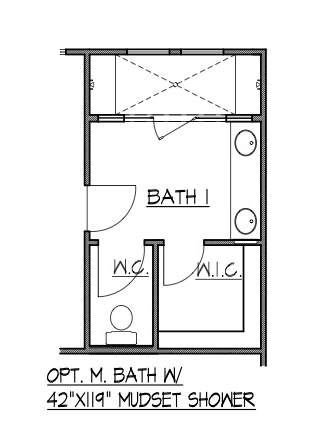 Master Bath w/ 42" x 119" Mudset Shower