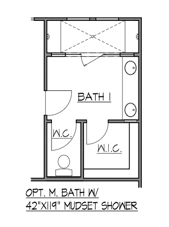 Master Bath w/ 42"x119" Mudset Shower