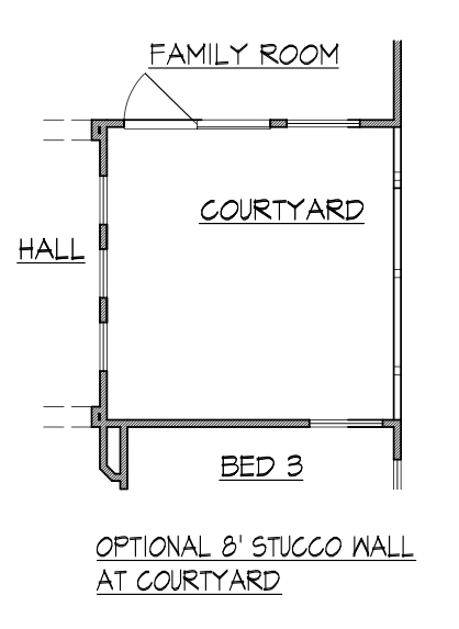 Optional 8' Stucco Wall at Courtyard