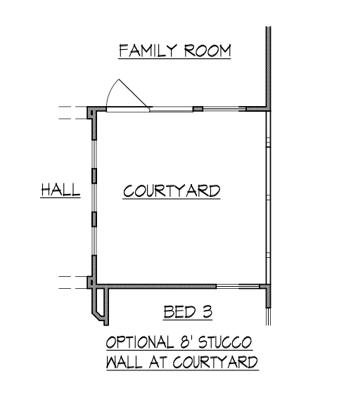 8' Stucco Wall at Courtyard