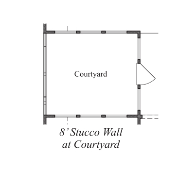 8' Stucco Wall at Courtyard
