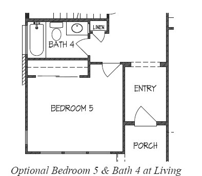 Bedroom 5 & Bath 4 at Living