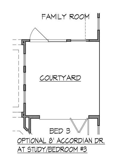 Optional 8' Accordian Dr at Study / Bedroom 3
