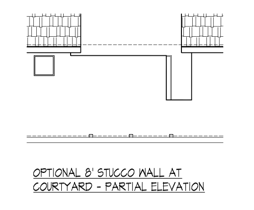 8' Stucco Wall at Courtyard - Partial Elevation