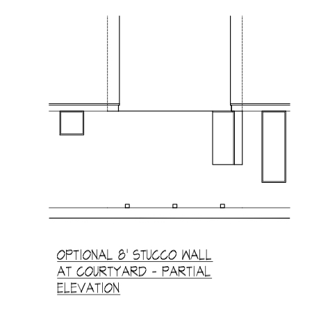 8' Stucco Wall at Courtyard - Partial Elevation