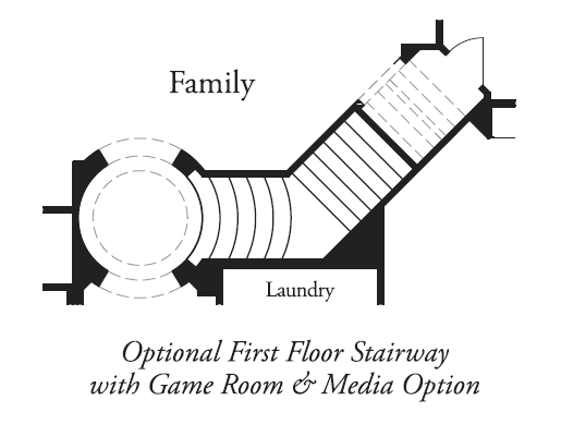 Optional First Floor Stairway with Game Room & Media Option