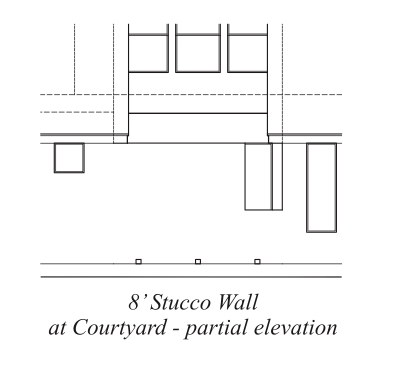 8' Stucco Wall at Courtyard - Partial Elevation