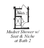 Mudset Shower w/ Seat & Niche at Bath 2