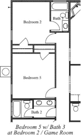 Optional Bedroom 5 w/ Bath 3 @ Bedroom 2 / Game Room