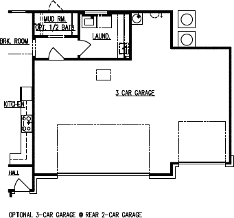 Optional 3-Car Garage @ Rear 2-Car Garage