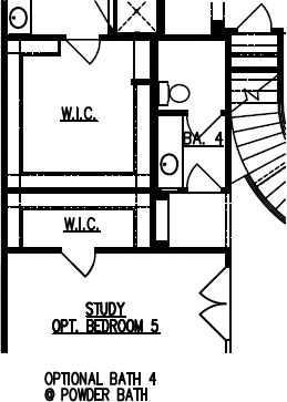 Optional Bath 4 @ Powder Bath w/ Study @Bedroom 5