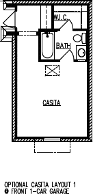 Optional Casita Layout 1 @ Front 1-Car Garage
