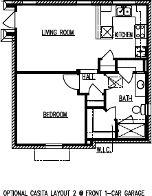 Optional Casita Layout 2 @ Front 1-Car Garage