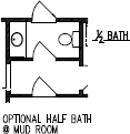 Optional Half Bath at Mud Room