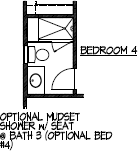 Optional Mudset Shower w/ Seat @ Bath 3 (Opt Bed 4)
