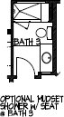Optional Mudset Shower w/ Seat @ Bath 3