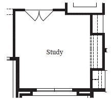 Study at Dining Room with Optional Cabinets