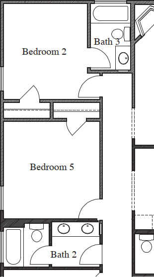 Bedroom 5 at Game Room and Bath 3 at Bedroom 2