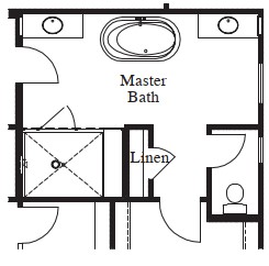 Large Mud Set Shower with Seat and Niche at Master Bath