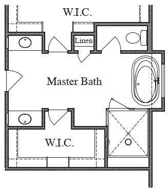 Large Mud Set Shower with Seat and Niche at Master Bath