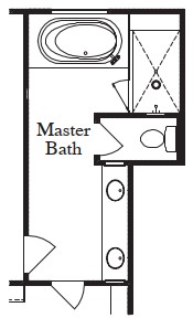 Drop-In Tub with Large Mud Set Shower with Seat and Niche at Master Bath