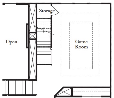 Third Floor Media Room Stairs at Game Room