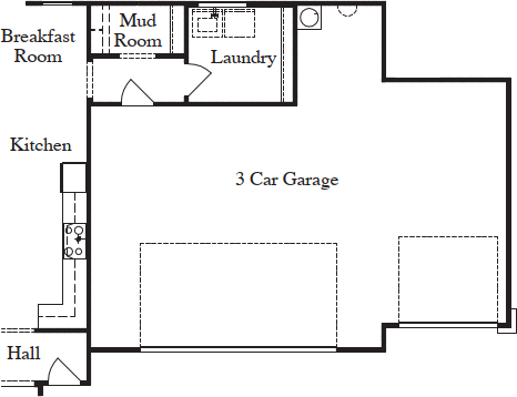 Three Car Garage at Rear Two Car Garage