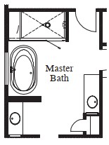 Large Mud Set Shower with Seat and Niche at Master Bath