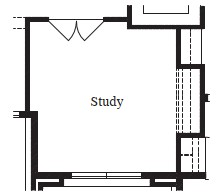 Study at Dining Room With Optional Cabinets