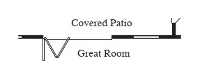 8 Foot Wide Accordion Door at Great Room