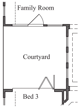 Accordion Door at Study or Bedroom 3