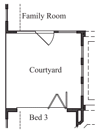 Accordion Door at Study or Bedroom 3