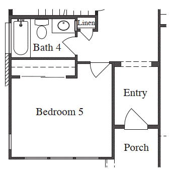 Bedroom 5 with Bath 4 at Living Room