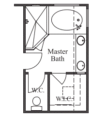 Large Mud Set Shower with Drop-In Tub at Master Bath