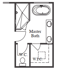 Large Mud Set Shower with Stand-Alone Tub at Master Bath