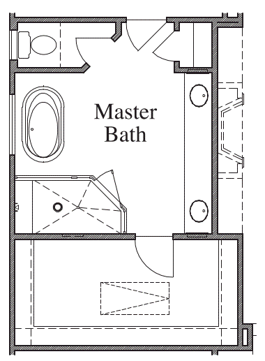 Large Mud Set Shower with Stand-Alone Tub at Master Bath