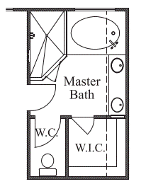 Mud Set Shower with Drop-In Tub at Master Bath