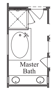 Mud Set Shower with Drop-In Tub at Master Bath